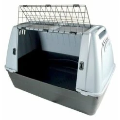 Croci Trasportino Con Porte In Rete Metallica E Chiusura Di Sicurezza Car Box Grigio Con Tattper Cani: Trasportino S