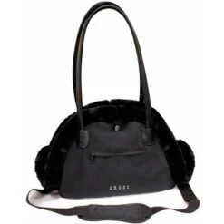 Croci Borsa Effetto Piumino 2 In 1 Comoda Cuccetta Modello Plushie Black Per Cani