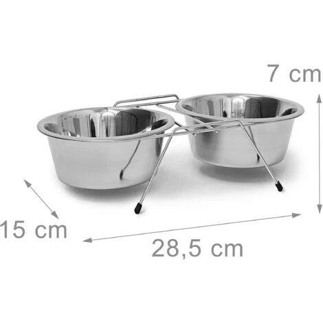 Set 2 Pz Home Sweet M Cuccia Per Cani A Sgabello Nicchia Nero Pouf A Cubo, Ciotola Rialzata Doppia Con Supporto Scodella 5 Set 2 Pz Home Sweet M Cuccia Per Cani A Sgabello Nicchia Nero Pouf A Cubo, Ciotola Rialzata Doppia Con Supporto Scodella - immagine 3