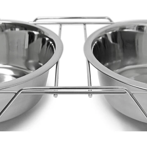 Set 2 Pz Home Sweet M Cuccia Per Cani A Sgabello Nicchia Nero Pouf A Cubo, Ciotola Rialzata Doppia Con Supporto Scodella 7 Set 2 Pz Home Sweet M Cuccia Per Cani A Sgabello Nicchia Nero Pouf A Cubo, Ciotola Rialzata Doppia Con Supporto Scodella - immagine 5