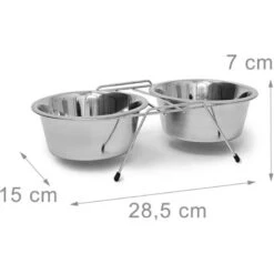 Set 2 Pz Cuccia Per Cani A Sgabello Con Nicchia M Bianco Pouf A Cubo, Ciotola Rialzata Doppia Con Supporto Scodella -Cibi per cani in Italia 51970198 3