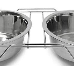 Set 2 Pz Cuccia Per Cani A Sgabello Con Nicchia M Bianco Pouf A Cubo, Ciotola Rialzata Doppia Con Supporto Scodella -Cibi per cani in Italia 51970198 5