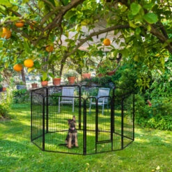 Relaxdays Recinto Per Cuccioli, Cani Piccoli, Da Interno, Stabile, Da Esterno, Box, HLP 60,5x76,5x235 Cm, Nero -Cibi per cani in Italia 51972463 4