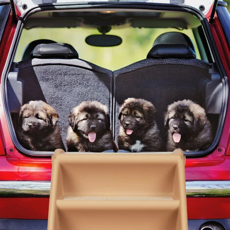 Relaxdays Scaletta A 4 Gradini, Per Cani Piccoli & Grandi, Letto & Divano, Auto, Rampa, Max.100 Kg, HLP 49x39x61, Beige 4 Relaxdays Scaletta A 4 Gradini, Per Cani Piccoli & Grandi, Letto & Divano, Auto, Rampa, Max.100 Kg, HLP 49x39x61, Beige - immagine 2