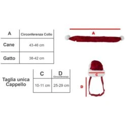 Set Sciarpa E Cappello BABBO NATALE 064227 Ideale Per Cani Di Piccola Taglia -Cibi per cani in Italia 5198271 3