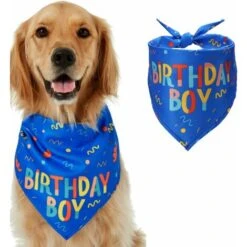 Bandana Per Cani Per Compleanno, Sciarpe Regolabili Per Cani E Gatti Sciarpa Triangolare Decorazione Per Animali Bavaglino Cani Piccoli Medi Grandi (blu)
