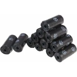 Sacchetti Per Escrementi Di Cane Sacchi Per Rifiuti Biodegradabili Neri 12 Rotoli (180 Sacchetti In Totale)