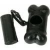 Dispenser Per Raccolta Rifiuti Per Animali Domestici / Cacca A Forma Di Osso + 15 Sacchetti Con Gancio Ad Anello Per Il Trasporto (nero) -Cibi per cani in Italia 52010759 1