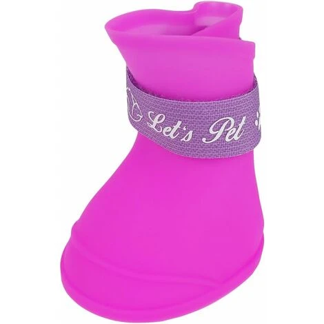 LangRay 4Pcs Scarpe Per Cani Stivali In Silicone Scarpe Antipioggia Protettive Antiscivolo Impermeabili Per Cani Di Piccola Taglia (M / Viola) 5 LangRay 4Pcs Scarpe Per Cani Stivali In Silicone Scarpe Antipioggia Protettive Antiscivolo Impermeabili Per Cani Di Piccola Taglia (M / Viola) - immagine 3