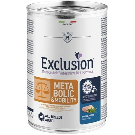 Exclusion Cane Metabolic E Mobility All Breeds 400gr Maiale E Fibre 3 Exclusion Cane Metabolic E Mobility All Breeds 400gr Maiale E Fibre