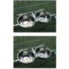 2 Porta Ciotole Doppie Universali Per Box Regolabile Acciaio Diametro 24 Cm -Cibi per cani in Italia 53076100 1