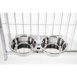 2 Porta Ciotole Doppie Universali Per Box Regolabile Acciaio Diametro 24 Cm -Cibi per cani in Italia 53076100 2