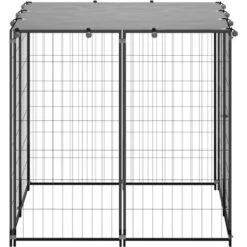 Canile Recinto Per Cani Nero 110x110x110 Cm In Acciaio 9 Canile Recinto Per Cani Nero 110x110x110 Cm In Acciaio -Cibi per cani in Italia 53088865 3