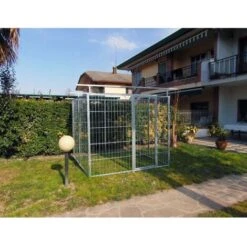 Box Per Cani In Rete Predisposto Alla Copertura Zincato Elettrolitico Da 200x200x Altezza 180 Cm