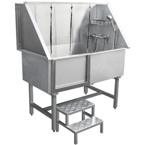 MonsterShop – Vasca Da Bagno Per Toelettatura Cani Gatti E Animali Domestici In Acciaio Inossidabile Inox – 600mm 3 MonsterShop – Vasca Da Bagno Per Toelettatura Cani Gatti E Animali Domestici In Acciaio Inossidabile Inox – 600mm