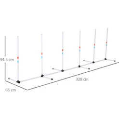 PawHut Set Agility Dog Con 6 Pali In PE E Borsa Di Trasporto Inclusa, Bianco 9 PawHut Set Agility Dog Con 6 Pali In PE E Borsa Di Trasporto Inclusa, Bianco -Cibi per cani in Italia 53540531 3