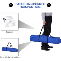 PawHut Set Agility Dog Con 6 Pali In PE E Borsa Di Trasporto Inclusa, Bianco 11 PawHut Set Agility Dog Con 6 Pali In PE E Borsa Di Trasporto Inclusa, Bianco -Cibi per cani in Italia 53540531 5