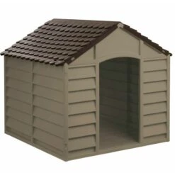 Cuccia Per Cani Pvc 86x84x82H Per Uso Esterno E Interno Colori Marrone O Verde