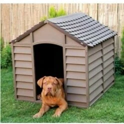 Cuccia Per Cani Pvc 86x84x82H Per Uso Esterno E Interno Colori Marrone O Verde -Cibi per cani in Italia 53696828 3