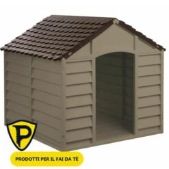 Cuccia Per Cani Pvc 86x84x82H Per Uso Esterno E Interno Colori Marrone O Verde -Cibi per cani in Italia 53696828 4