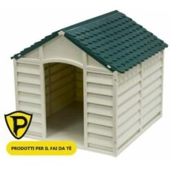Cuccia Per Cani Pvc 86x84x82H Per Uso Esterno E Interno Colori Marrone O Verde -Cibi per cani in Italia 53696828 5