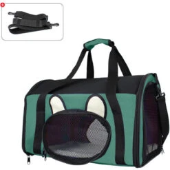 Todeco Sacchetto Di Trasporto Per Animali, Borsa Per Cani E Gatti - Materiale: Materiale A Maglia - Dimensione: 50 X 31 X 29 Cm - 50 X 31 X 29 Cm, Verde