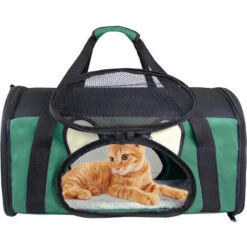 Todeco Sacchetto Di Trasporto Per Animali, Borsa Per Cani E Gatti - Materiale: Materiale A Maglia - Dimensione: 50 X 31 X 29 Cm - 50 X 31 X 29 Cm, Verde -Cibi per cani in Italia 54376752 5