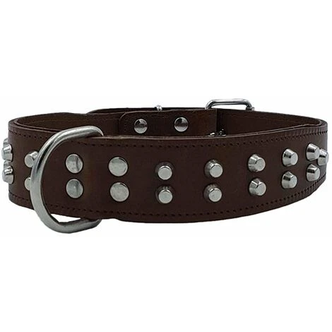 Collare Per Cani In Cuoio Con Borchie E Fibbia In Metallo -70 Cm 3 Collare Per Cani In Cuoio Con Borchie E Fibbia In Metallo -70 Cm