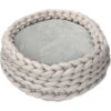 PawHut Cuccia Per Cani E Gatti Rotonda Con Bordi Rialzati E Cuscino, Lettino Per Cani Imbottito Effetto Velluto, Φ50x19cm, Grigio -Cibi per cani in Italia 54558176 1