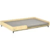 PawHut Cuccia Per Cani Rialzata Con Cuscino Removibile E Lavabile, Lettino Per Cani Gambe In Legno E Acciaio, 110x70x15.5cm, Rovere E Grigio -Cibi per cani in Italia 54558178 1