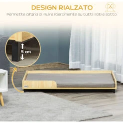 PawHut Cuccia Per Cani Rialzata Con Cuscino Removibile E Lavabile, Lettino Per Cani Gambe In Legno E Acciaio, 110x70x15.5cm, Rovere E Grigio 11 PawHut Cuccia Per Cani Rialzata Con Cuscino Removibile E Lavabile, Lettino Per Cani Gambe In Legno E Acciaio, 110x70x15.5cm, Rovere E Grigio -Cibi per cani in Italia 54558178 5