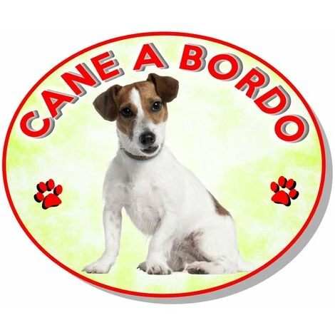 Adesivo Vetrofania Cane A Bordo Cane Jack Russel 3 Adesivo Vetrofania Cane A Bordo Cane Jack Russel