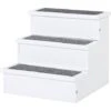 PawHut Scaletta Per Cani A 3 Gradini Con Tappeto Antiscivolo E Spazio Interno, 40.5x44.5x38cm, Bianco -Cibi per cani in Italia 55054510 1