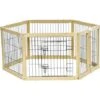 PawHut Box Per Cani, Recinto Per Animali, 6 Pannelli Con Porta E Doppi Fermi, 70x62cm