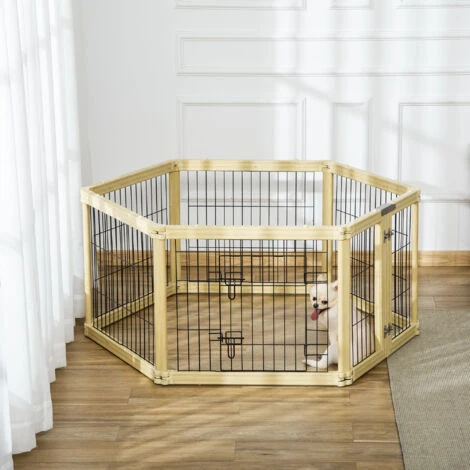 PawHut Box Per Cani, Recinto Per Animali, 6 Pannelli Con Porta E Doppi Fermi, 70x62cm 4 PawHut Box Per Cani, Recinto Per Animali, 6 Pannelli Con Porta E Doppi Fermi, 70x62cm - immagine 2