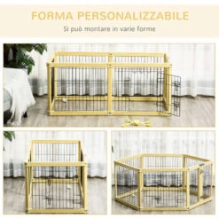 PawHut Box Per Cani, Recinto Per Animali, 6 Pannelli Con Porta E Doppi Fermi, 70x62cm 10 PawHut Box Per Cani, Recinto Per Animali, 6 Pannelli Con Porta E Doppi Fermi, 70x62cm -Cibi per cani in Italia 55054550 4