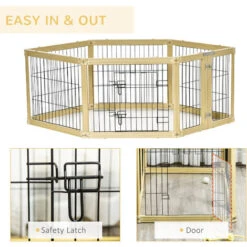 PawHut Box Per Cani, Recinto Per Animali, 6 Pannelli Con Porta E Doppi Fermi, 70x62cm 11 PawHut Box Per Cani, Recinto Per Animali, 6 Pannelli Con Porta E Doppi Fermi, 70x62cm -Cibi per cani in Italia 55054550 5