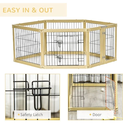 PawHut Box Per Cani, Recinto Per Animali, 6 Pannelli Con Porta E Doppi Fermi, 70x62cm 7 PawHut Box Per Cani, Recinto Per Animali, 6 Pannelli Con Porta E Doppi Fermi, 70x62cm - immagine 5