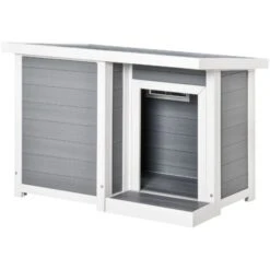 PawHut Casetta Per Cani Da Esterno Con Tetto Apribile E Finestra, 102x70x73cm, Grigio