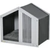 PawHut Cuccia Per Cani A Casetta In Tessuto E Legno, Per Animali Fino A 12kg, Grigio 1 PawHut Cuccia Per Cani A Casetta In Tessuto E Legno, Per Animali Fino A 12kg, Grigio -Cibi per cani in Italia 55799499 1