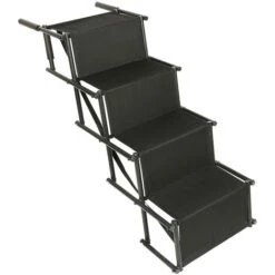 Scala Per Rampa Per Auto Leggera Per Cani Con Fondo Antiscivolo In Metallo Pieghevole Scale Per Animali Domestici Per Auto, SUV E Letto Alto