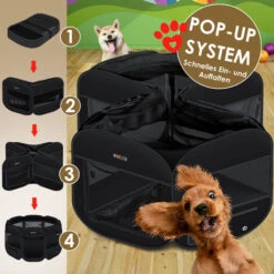 LOVPET® Recinto Per Cuccioli - Recinto Per Animali Pieghevole Per Piccoli Animali, Cani, Gatti, Incl. Ciotola Per Cani - Box Per Cani - Recinzione - Tessuto Oxford - Sistema Pop-up Ad Apertura Rapida -Cibi per cani in Italia 56688493 4