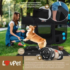 LOVPET® Recinto Per Cuccioli - Recinto Per Animali Pieghevole Per Piccoli Animali, Cani, Gatti, Incl. Ciotola Per Cani - Box Per Cani - Recinzione - Tessuto Oxford - Sistema Pop-up Ad Apertura Rapida -Cibi per cani in Italia 56688493 5