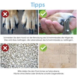 Randaco Piscina Per Cani La Sostituzione Della Piscina Per Animali GUI GUAGGIO PVC+MDF BAGNALE PILEDABILE 8020 Cm -Cibi per cani in Italia 57706394 5