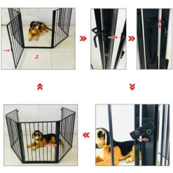 Randaco Barriera Griglia Di Protezione Porta Griglie Cucciolo Recinzione Bambino Metallo Protezione Infantile Griglia Per Cane Griglia Barriera -Cibi per cani in Italia 57706455 4