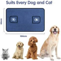 ASCIUGAMANO CANE, GRANDE ASCIUGAMANO PER CANI ASCIUGAMANO DA BAGNO PER CANE ULTRA ASSORBENTE 106 66CM -Cibi per cani in Italia 57774450 4