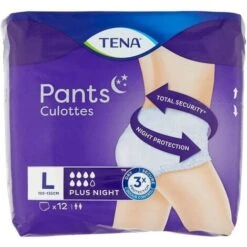 TENA LADY PANTS PLUS NIGHT IN TAGLIA L CONFEZIONE DA 12 PEZZI