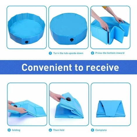PISCINA PER CANI VASCA PICCOLI GRANDI RIGIDA ANIMALI DOMESTICI NOBLEZA PIEGHEVOLE PVC ANTISCIVOLO 80CM 3 PISCINA PER CANI VASCA PICCOLI GRANDI RIGIDA ANIMALI DOMESTICI NOBLEZA PIEGHEVOLE PVC ANTISCIVOLO 80CM - immagine 2