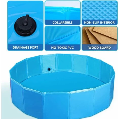 PISCINA PER CANI VASCA PICCOLI GRANDI RIGIDA ANIMALI DOMESTICI NOBLEZA PIEGHEVOLE PVC ANTISCIVOLO 80CM 6 PISCINA PER CANI VASCA PICCOLI GRANDI RIGIDA ANIMALI DOMESTICI NOBLEZA PIEGHEVOLE PVC ANTISCIVOLO 80CM - immagine 5