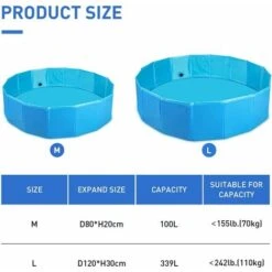 PISCINA PER CANI VASCA PICCOLI GRANDI RIGIDA ANIMALI DOMESTICI NOBLEZA PIEGHEVOLE PVC ANTISCIVOLO 120CM -Cibi per cani in Italia 58400481 3